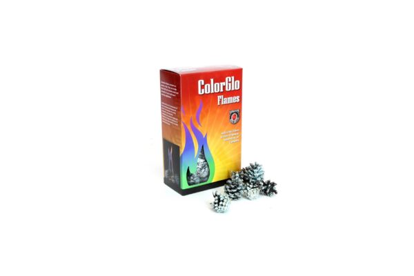 ColourGlo Firecones - ColorGlo Flames add a rainbow of colours to your fireplace, woodstove or campfire. 2-3 cones will burn for 10-12 minutes.? Each box contains at least 30 pieces.