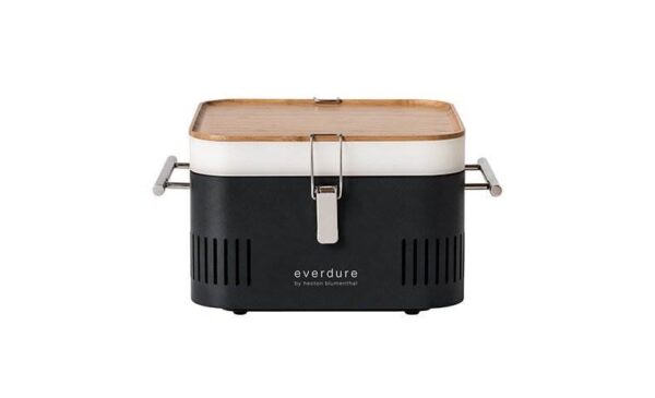 Everdure CUBE Portable BBQ - Graphite - <div> <hr /> <h3 class="list-title">Totally portable</h3> <p class="body-text medium">Made from lightweight durable steel, with a high temperature finish and sleek cool-to-the-touch handles, the compact CUBE<sup>TM</sup> is portable charcoal cooking at its easiest.</p> <h3 class="list-title">Integrated storage</h3> <p class="body-text medium">A food-grade storage tray and bamboo preparation board are cleverly integrated in the design, still leaving room to store fresh coals.</p> </div> <div> <h3 class="list-title">Safe to handle</h3> <p class="body-text medium">With a built-in heat protection shield, the CUBE<sup>TM</sup> can be used almost anywhere, while the chrome handles remain cool to the touch, even while cooking.</p> <h3 class="list-title">Stylish design</h3> <p class="body-text medium">Available in 4 contemporary colours, the CUBE<sup>TM</sup> makes it easy to show your style and stand out from the crowd.</p> <hr /> <p class="body-text medium"><strong>N.B: This product is ordered directly from the supplier therefore lead times may vary. </strong><strong>For more information please call us on 01446771567 or email info@topbbq.co.uk</strong></p> </div>