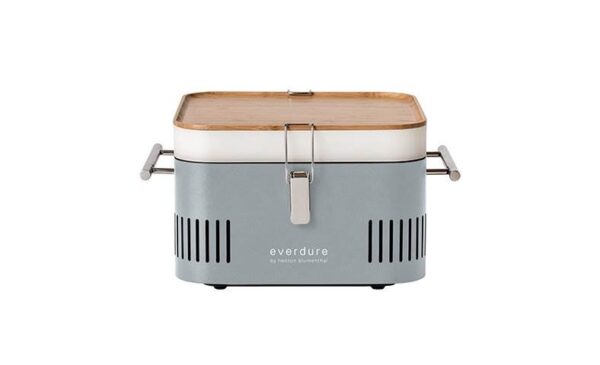Everdure CUBE Portable BBQ - Stone - <div> <hr /> <h3 class="list-title">Totally portable</h3> <p class="body-text medium">Made from lightweight durable steel, with a high temperature finish and sleek cool-to-the-touch handles, the compact CUBE<sup>TM</sup> is portable charcoal cooking at its easiest.</p> <h3 class="list-title">Integrated storage</h3> <p class="body-text medium">A food-grade storage tray and bamboo preparation board are cleverly integrated in the design, still leaving room to store fresh coals.</p> </div> <div> <h3 class="list-title">Safe to handle</h3> <p class="body-text medium">With a built-in heat protection shield, the CUBE<sup>TM</sup> can be used almost anywhere, while the chrome handles remain cool to the touch, even while cooking.</p> <h3 class="list-title">Stylish design</h3> <p class="body-text medium">Available in 4 contemporary colours, the CUBE<sup>TM</sup> makes it easy to show your style and stand out from the crowd.</p> <hr /> <p class="body-text medium"><strong>N.B: This product is ordered directly from the supplier therefore lead times may vary.</strong> <strong>For more information please call us on 01446771567 or email info@topbbq.co.uk</strong></p> </div>