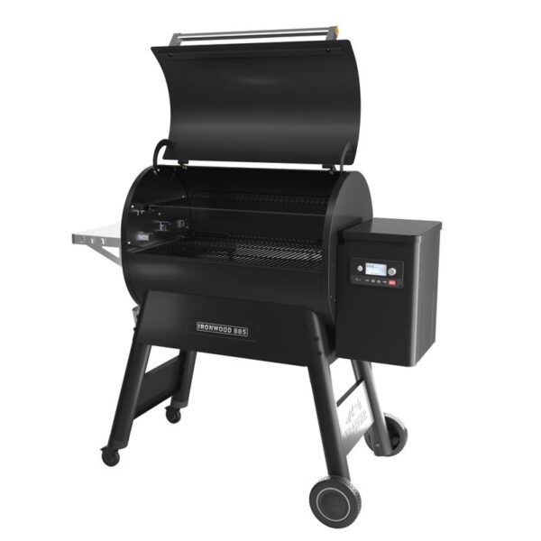 Traeger Ironwood 885 WiFi Pellet Grill Bundle - The Traeger Ironwood 885 WiFi Pellet Grill is loaded with additional features to help you take your cooks to the next level. Double-sidewall insulation maintains steady heat levels to give you even more consistent results, while Super Smoke Mode lets you amp up the wood-fired flavour with the press of a button.    