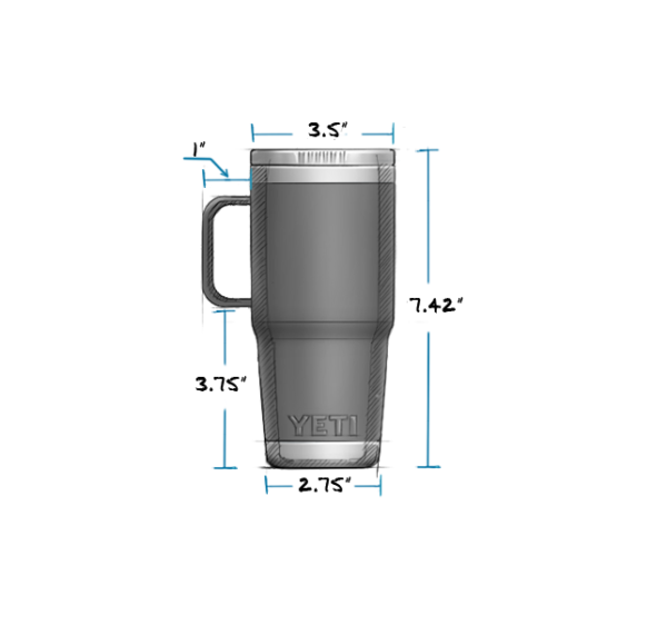 Yeti Rambler 20oz Travel Mug - Yeti Rambler 20oz Travel Mug This double-duty on-the-go drink handler is the only YETI Drinkware topped with the Rambler® StrongHold™ Lid — a leak-resistant, twist-on upgrade that’s backed with a dual-slider magnet technology. It adds a strong layer between your free-flowing drink and the outside world. Its elevated handle lets you enjoy cup-holder convenience just about anywhere. Please Note: The Stronghold™ Lid is specially made for the Rambler® 20 oz. Travel Mug and won’t fit other Rambler® Drinkware models. The Travel Mug Stronghold™ Lid has 4 placement options and plays nice with both righties and lefties, just like all our Rambler® Drinkware. <strong>CAUTION</strong>: Not for use with carbonated beverages and should not be used as storage for food or perishables.