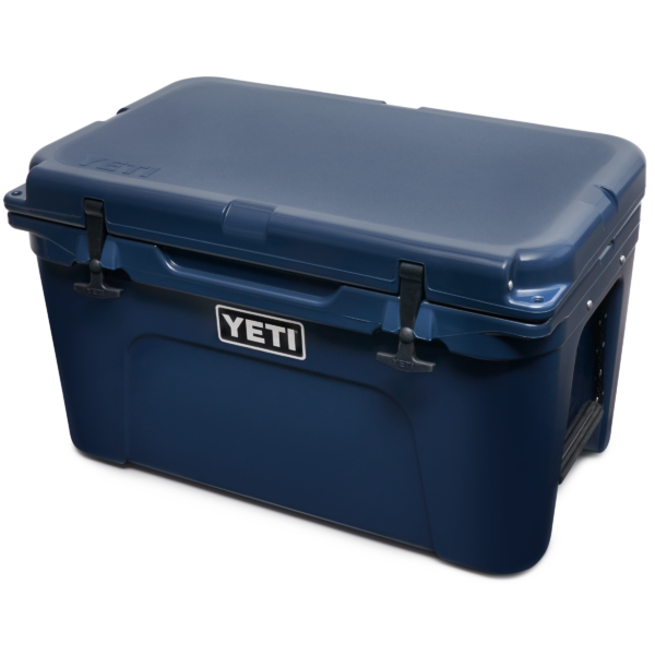 Yeti Tundra 45 - Navy - Yeti Tundra 45 - Navy The YETI Tundra® 45 combines versatility with durability. This premium cooler is infused with that legendary YETI toughness - a durable rotomolded construction and up to two inches of PermaFrost™ Insulation. Which is to say it's built to last and will keep your contents ice-cold even in sweltering conditions, like a triple-digit summer day in central Texas. No bowing, cracking, or melting here. Note: This Tundra cooler comes with one dry goods basket. - Empty Weight: 10.4kg