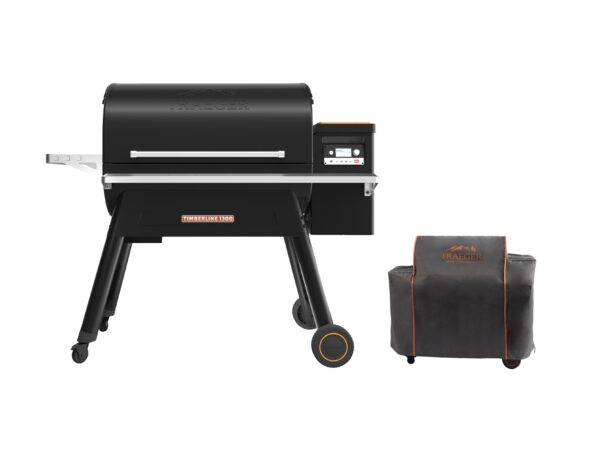 Traeger Timberline 1300 WiFi Pellet Grill Bundle - Traeger Timberline 1300 WiFi Pellet Grill – This top-shelf grill boasts three tiers of stainless steel grates that let you load up the grill with feast-worthy amounts of food. Fully insulated construction maintains steady temps in any weather for ultimate consistency. Plus, the included Traeger Pellet Sensor lets you monitor your pellet levels from anywhere using the Traeger App, so you never run out in the middle of a cook.    