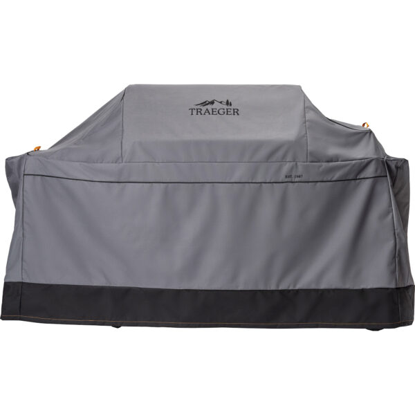 Traeger Ironwood XL Full Length Cover - Traeger Ironwood XL Full Length Cover Keep your Traeger Ironwood XL pellet grill looking and performing at its best with this Full-Length Grill Cover. Heavy-duty, all-weather material protects against any type of weather Mother Nature throws at you, and the sides feature adjustable cinches to accommodate all of your P.A.L. Pop-And-Lock® Accessory Rail attachments.