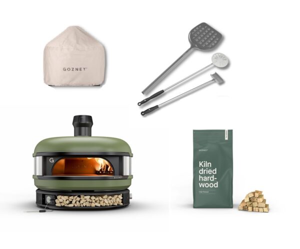 Gozney Dual Fuel Dome Bundle – Olive - <p class="product-single-title">Gozney Dual Fuel Dome Essentials Bundle</p> Make wood-fired cooking easy with the Dome, the world’s most versatile outdoor oven plus all the essential you need! Enjoy a professional grade outdoor oven engineered to work effortlessly for beginners and exceptionally for chefs. Unrivalled performance. Unlimited possibilities. Made simple. Roast, smoke, steam or bake. Super fast or low and slow. A wood-fired adventure, every time, The Dome is the only investment you need to make in your garden.