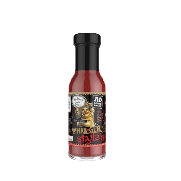 A&O Thai Sweet Chilli BBQ Sauce - A&O Thai Sweet Chilli BBQ Sauce You will be stroking the golden belly with delight with the release of our long awaited Thai Sweet Chilli Sauce. At A&O HQ they develop their sauces to be as authentic as possible, inspired by their global travels. This one reminds them of the grilled chicken on Koh Samui Beach……….!! Sweet, tangy and medium spicy, rich in flavour and colour.