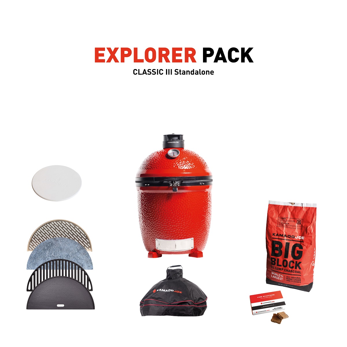 Kamado Joe Classic 3 Stand Alone Explorer Pack