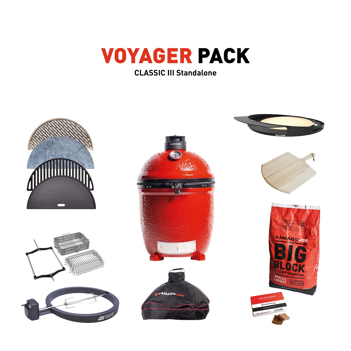 Kamado Joe Classic 3 Stand-Alone Voyager Pack