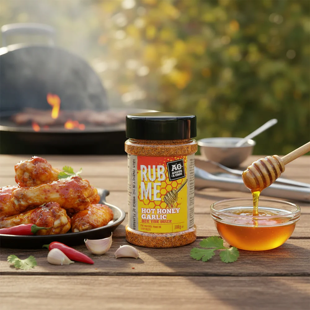 A&O Hot Honey Garlic BBQ Rub 2 A&O Hot Honey Garlic
