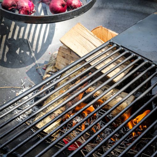 Half Moon BBQ Rack - 70cm Bar & Plate 2 Half Plate & Bar Rack