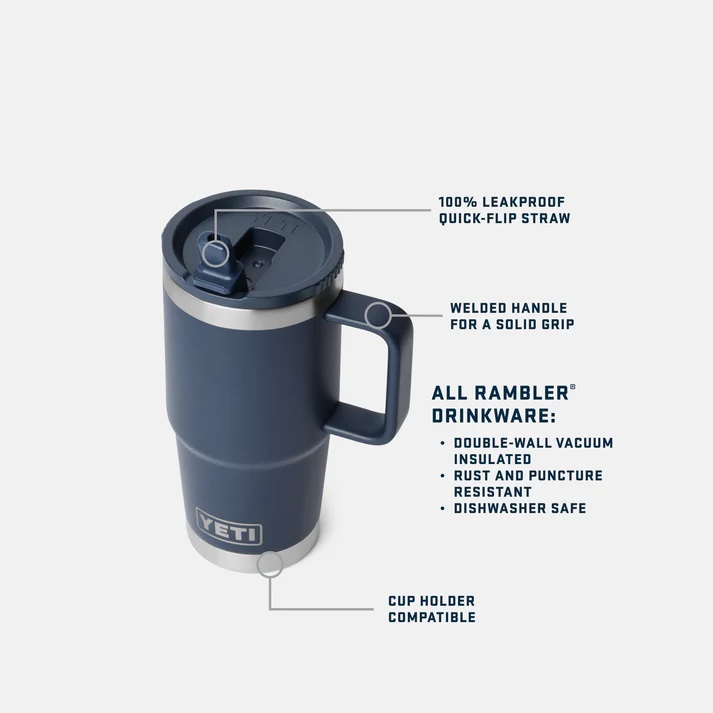 Yeti Rambler 20oz Travel Straw Mug - Navy 7 Yeti Rambler 20oz Travel Straw Mug - Navy - Image 7